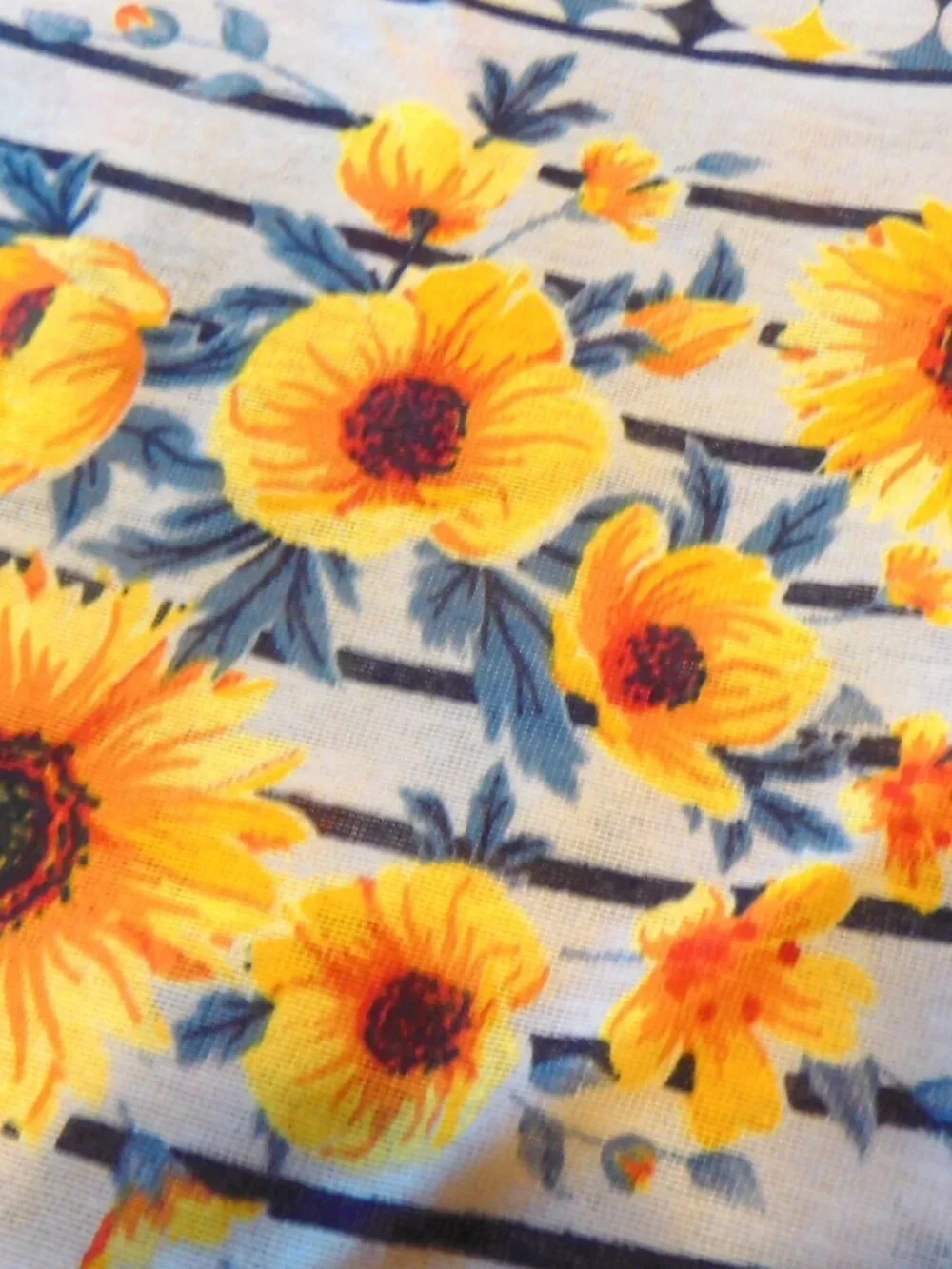 NEW ROUND LINEN SUNFLOWER TABLE CLOTH - 60